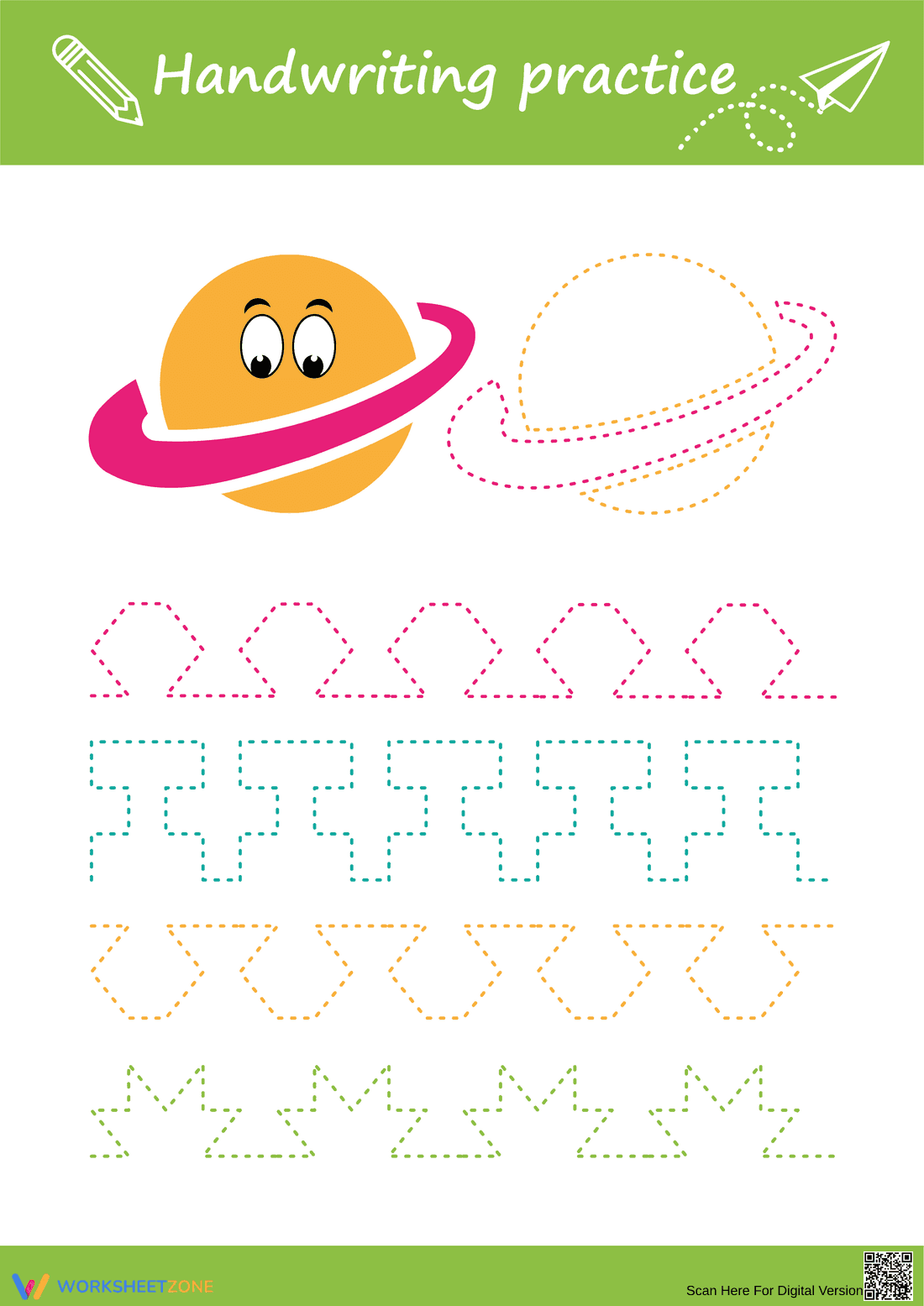 Editable Tracing Patterns for Kindergarten - Page 1