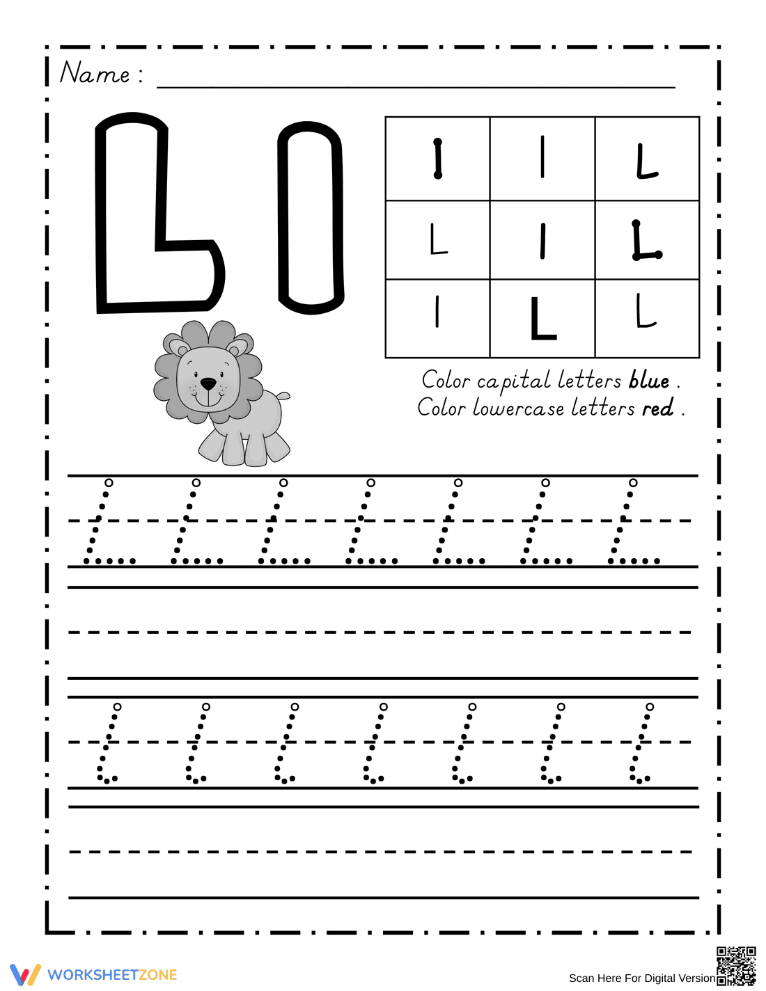Dealian Handwriting: Letter Ll Practice Resource - Page 1