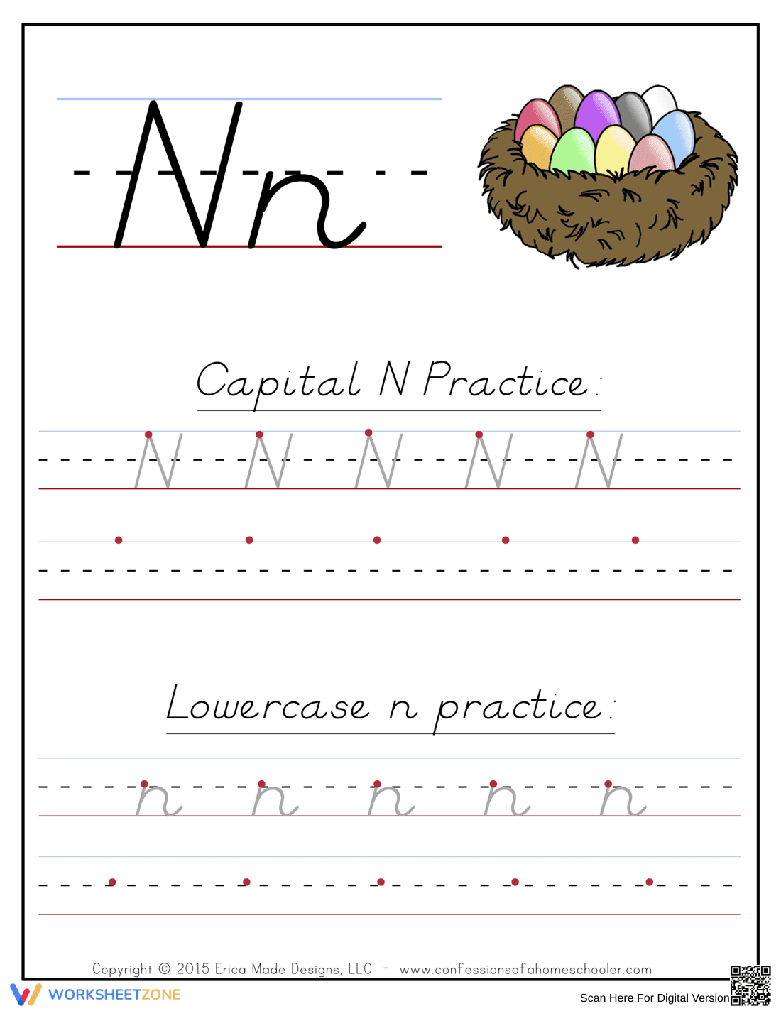 Dealian Handwriting Letter Nn - Page 1