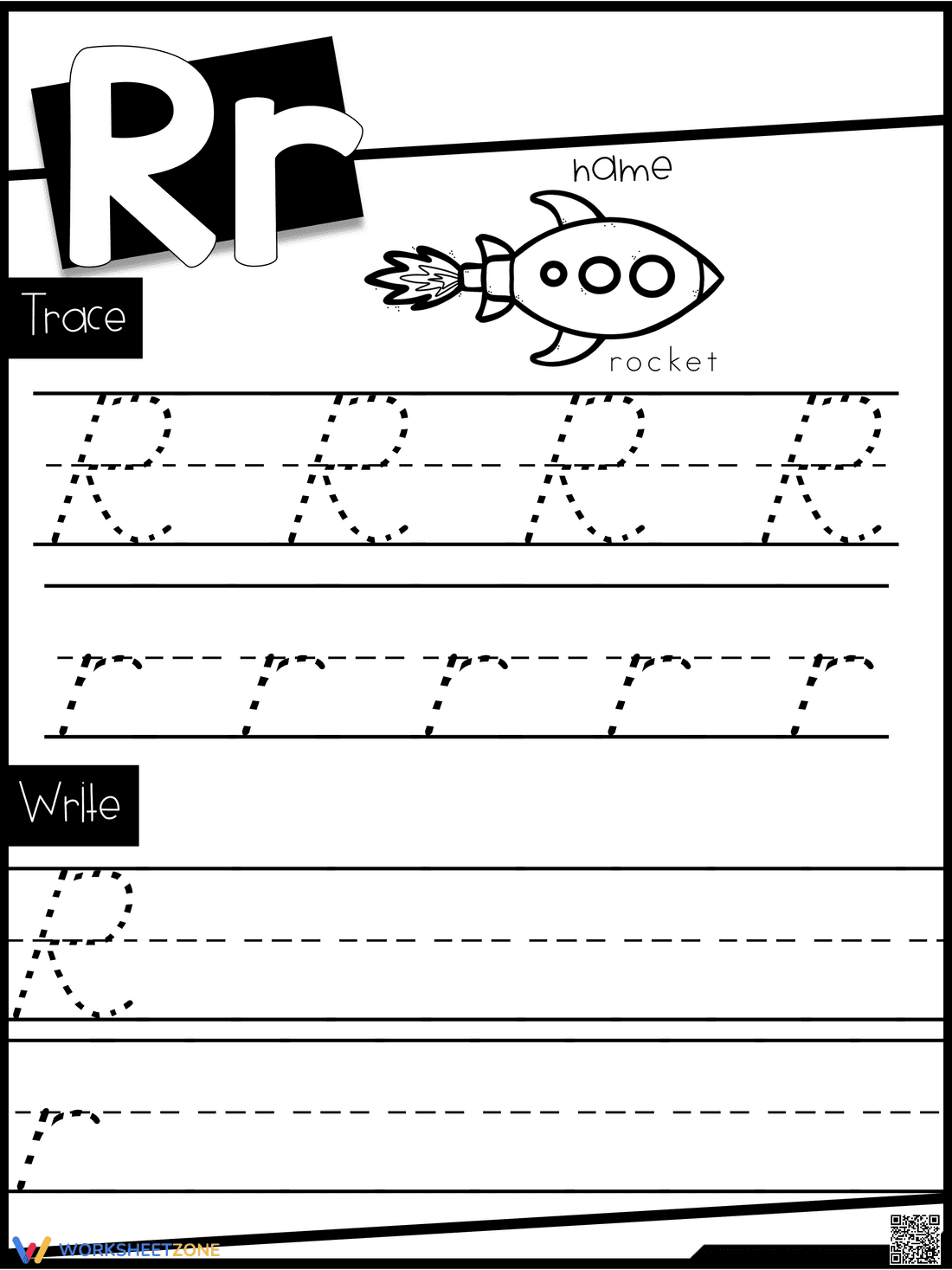 Letter R Practice Worksheet - Page 1