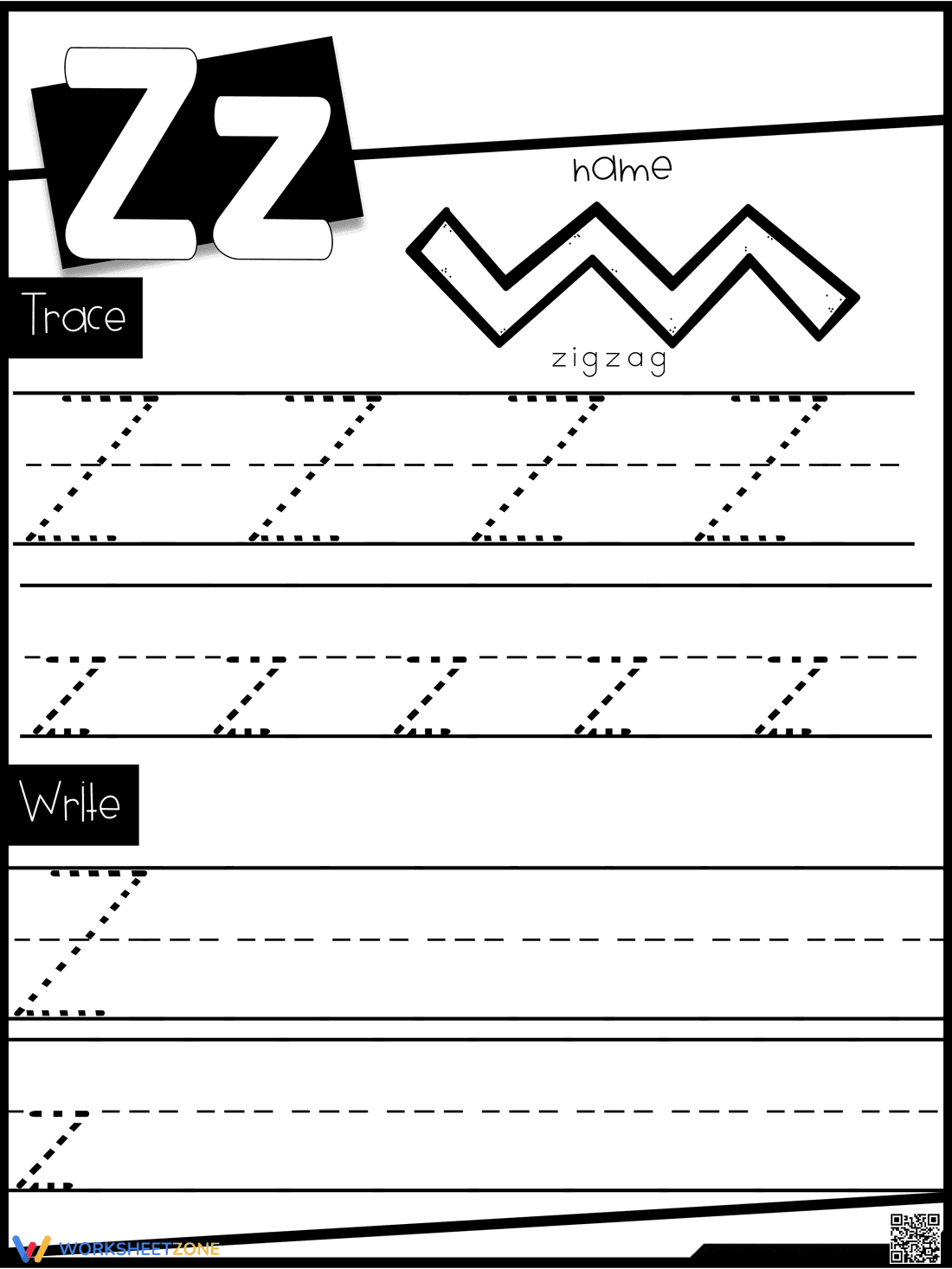 Letter Z Practice: Improve Handwriting Skills - Page 1