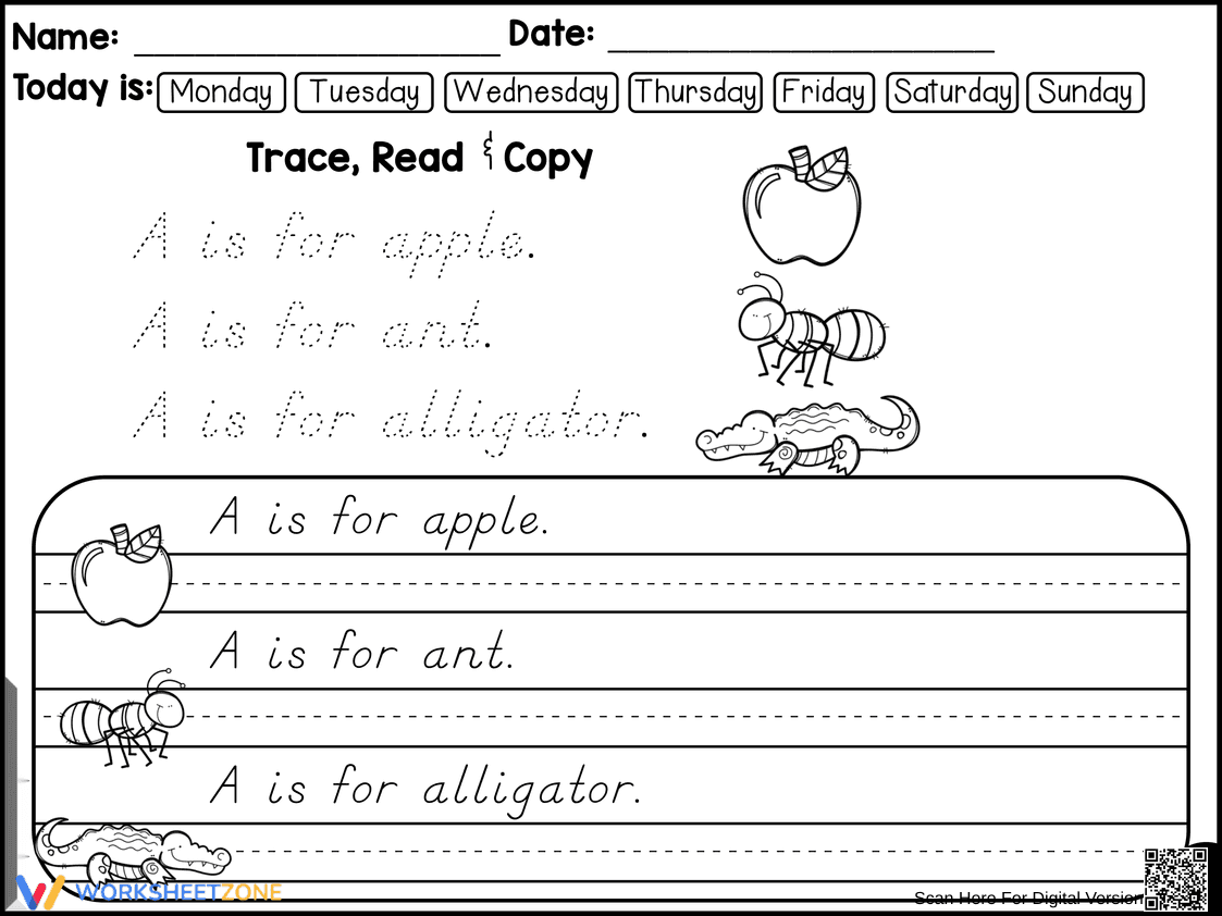 Essential Letter A Handwriting Worksheet | Grade 1-2 - Page 1