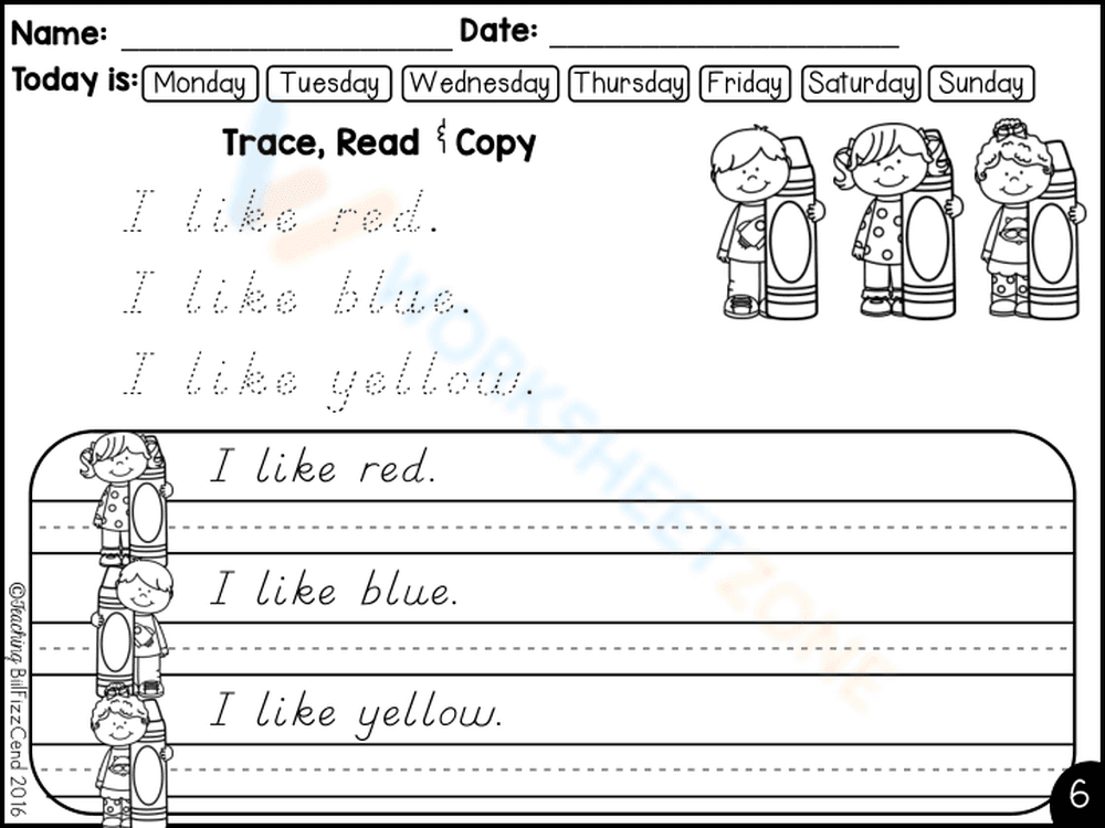 Trace, Read, and Copy: Handwriting Practice Worksheet - Page 1
