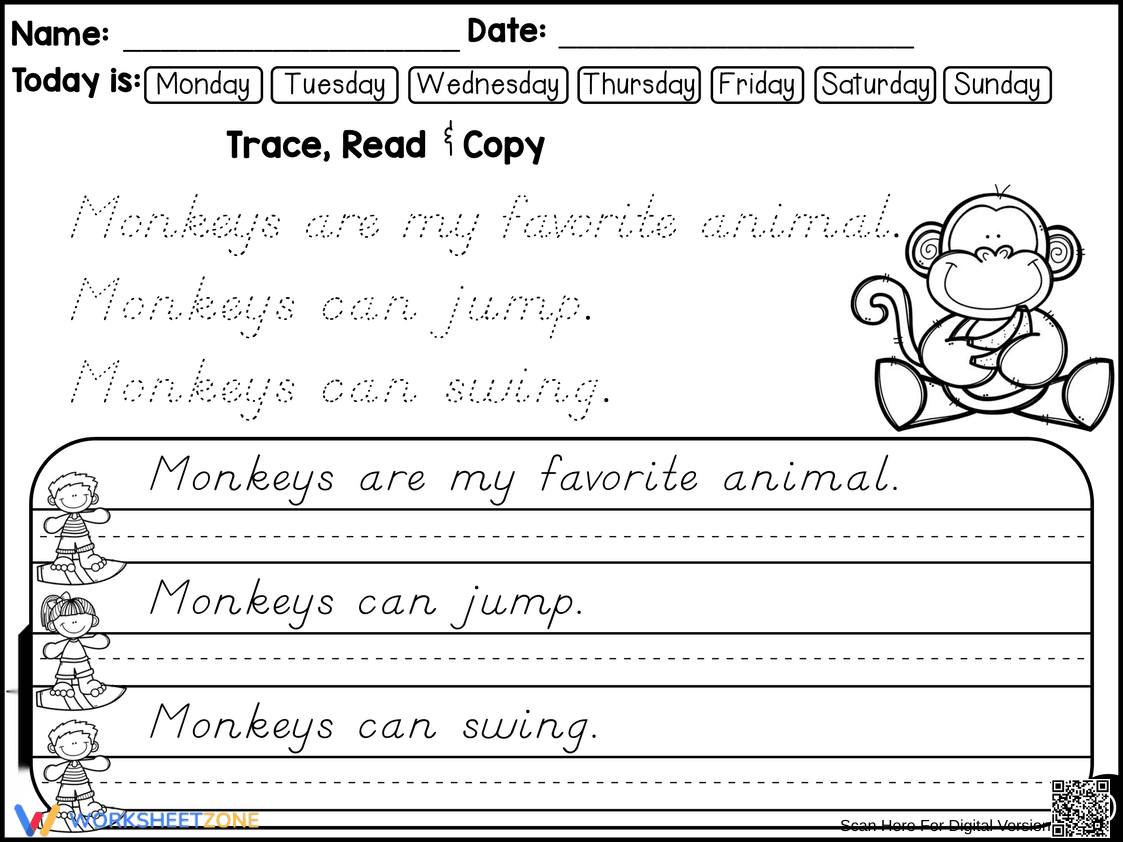 D'Nealian Handwriting Sentences | Grade 1-2 Ready - Page 1