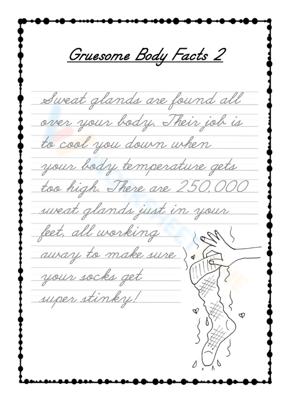 Printable Cursive Practice Worksheet | Grade 3 Science - Page 1