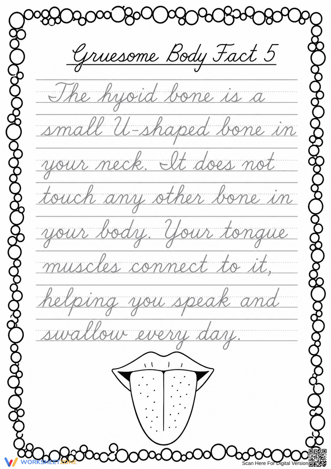 Grade 4 Cursive Practice — Printable No-Prep Worksheet - Page 1