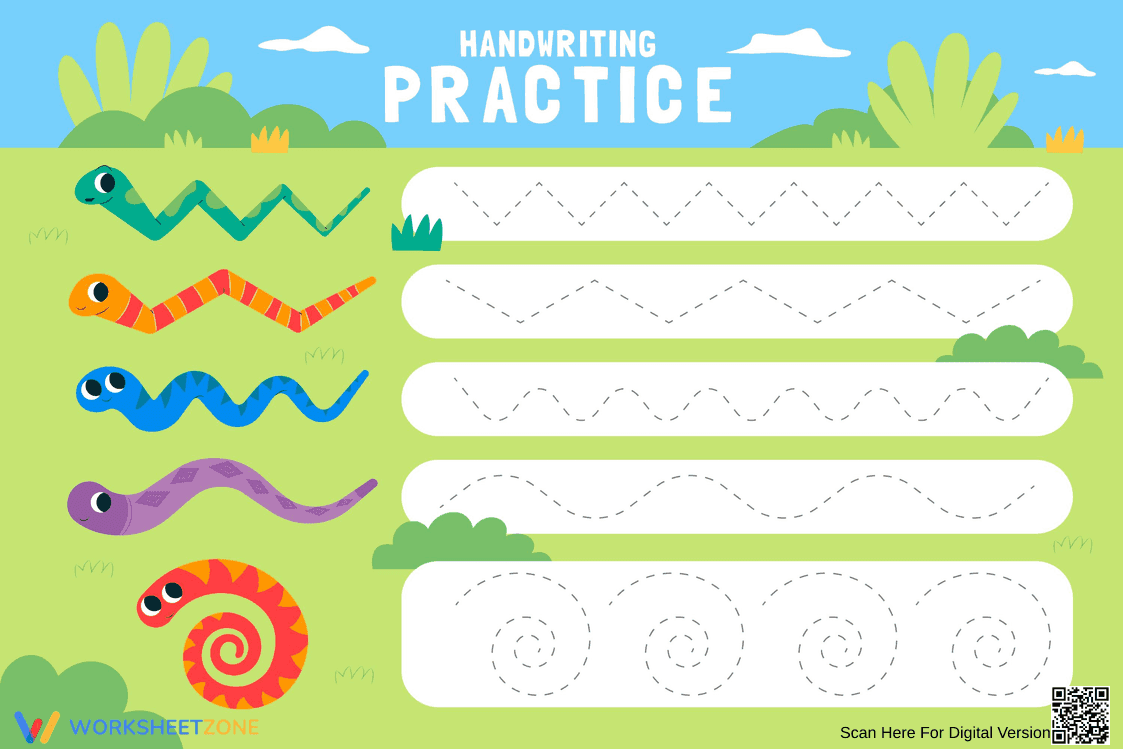 Handwriting Practice Worksheet for Children - Page 1
