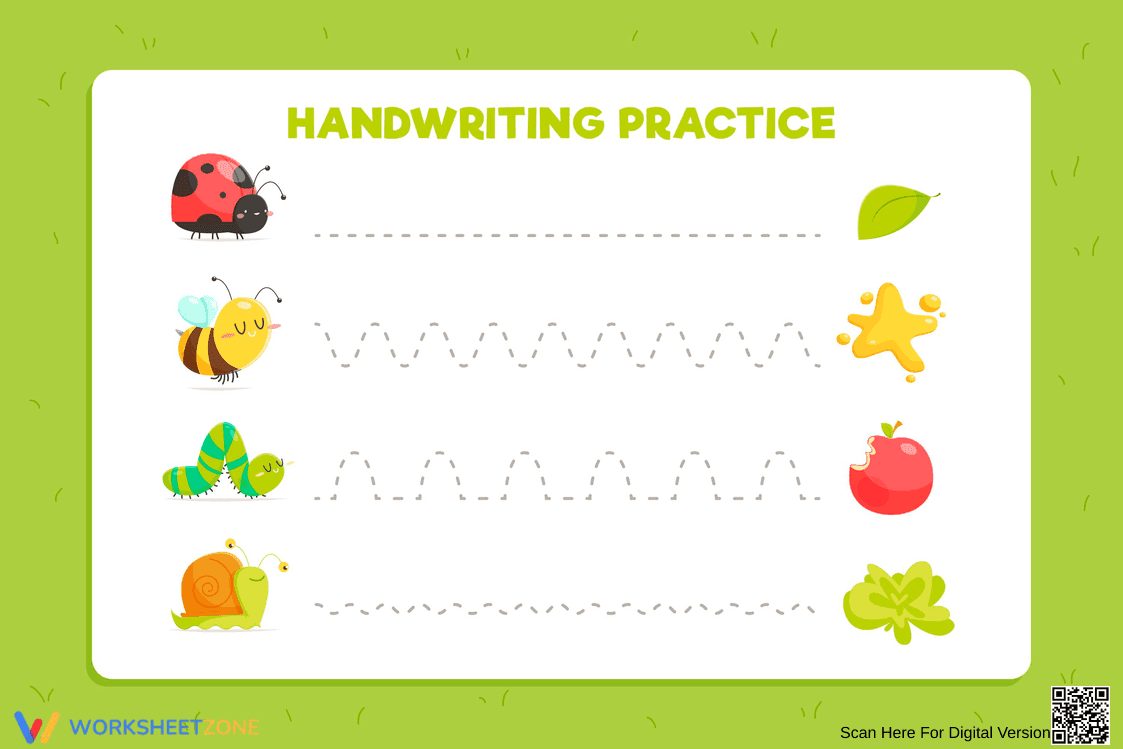 Cute Handwriting Practice Worksheet for Children - Page 1