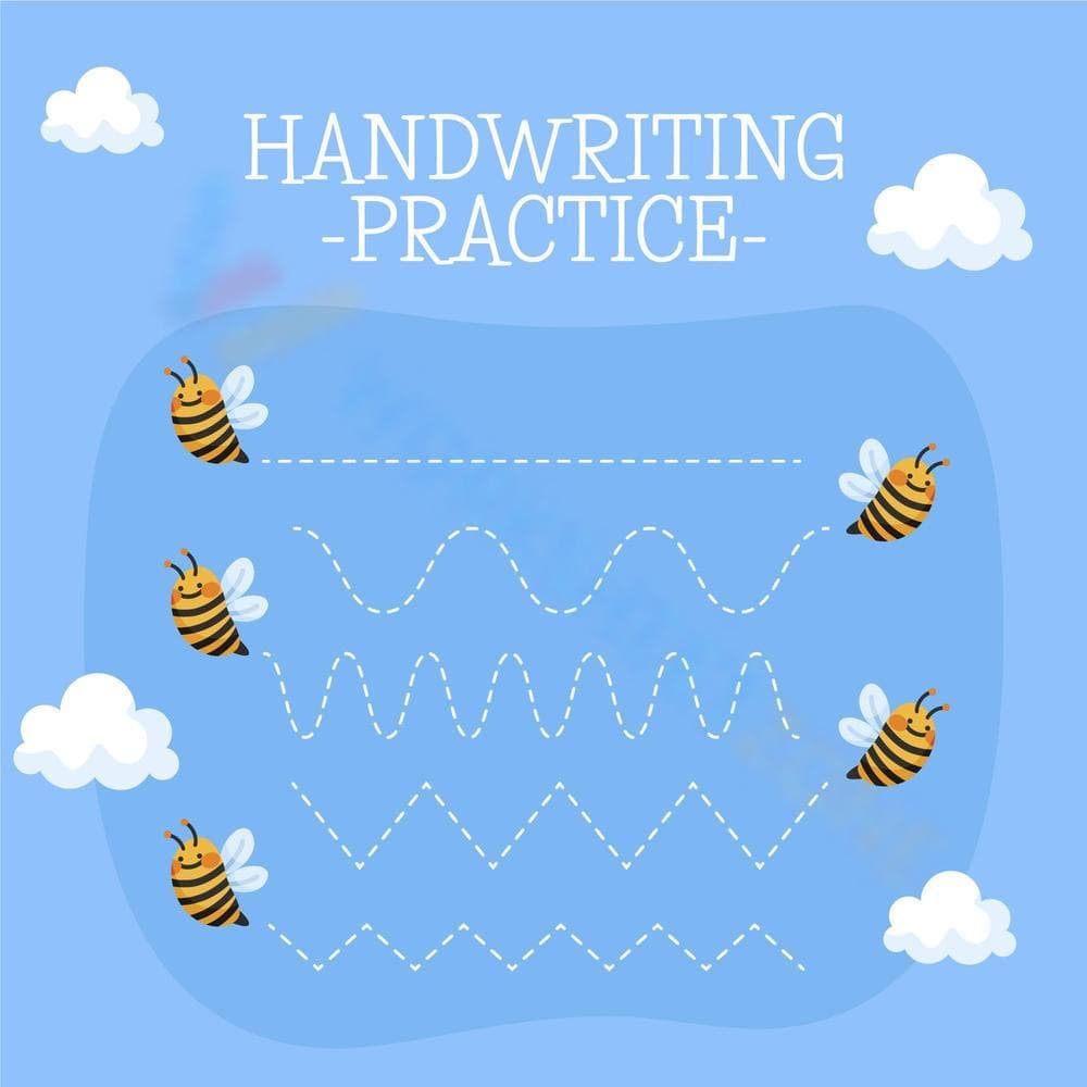 Handwriting Practice Worksheet with Bees - Page 1