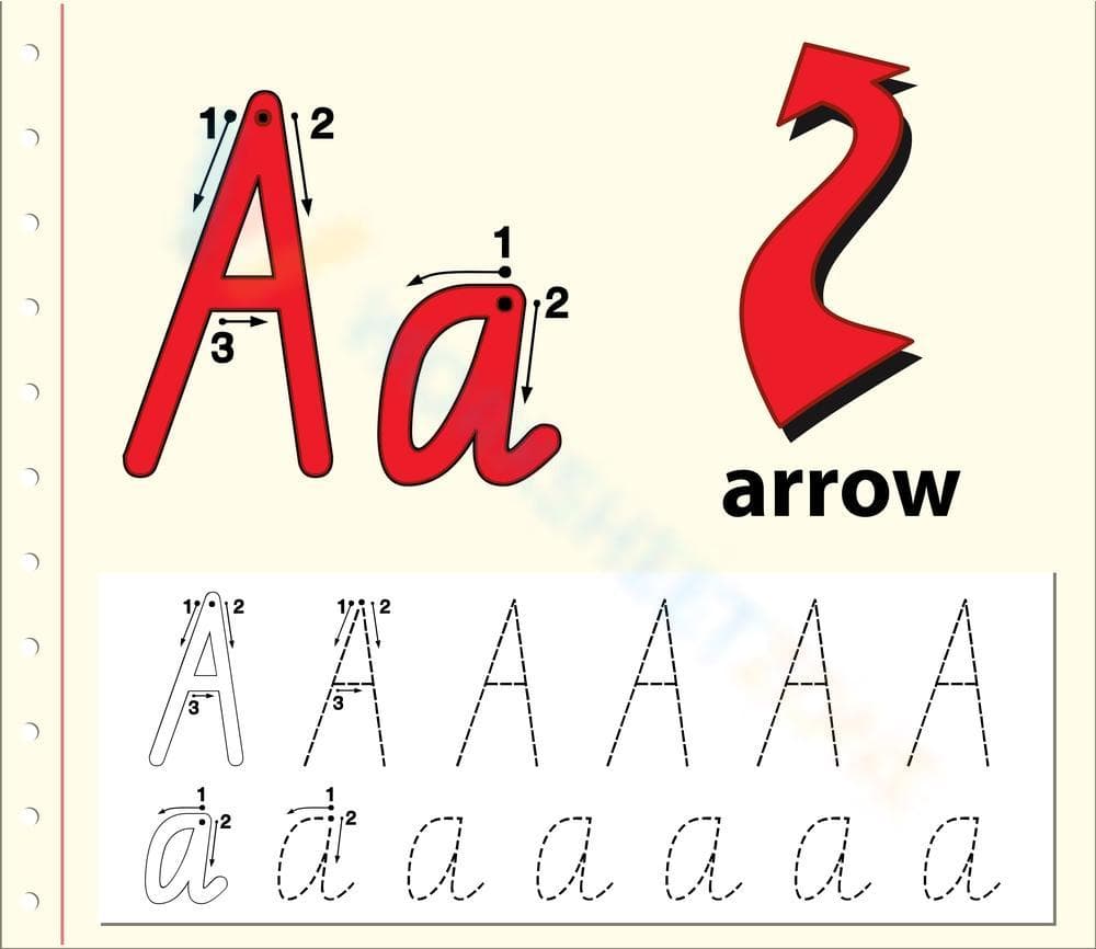 A is for Arrow: Handwriting Practice - Page 1