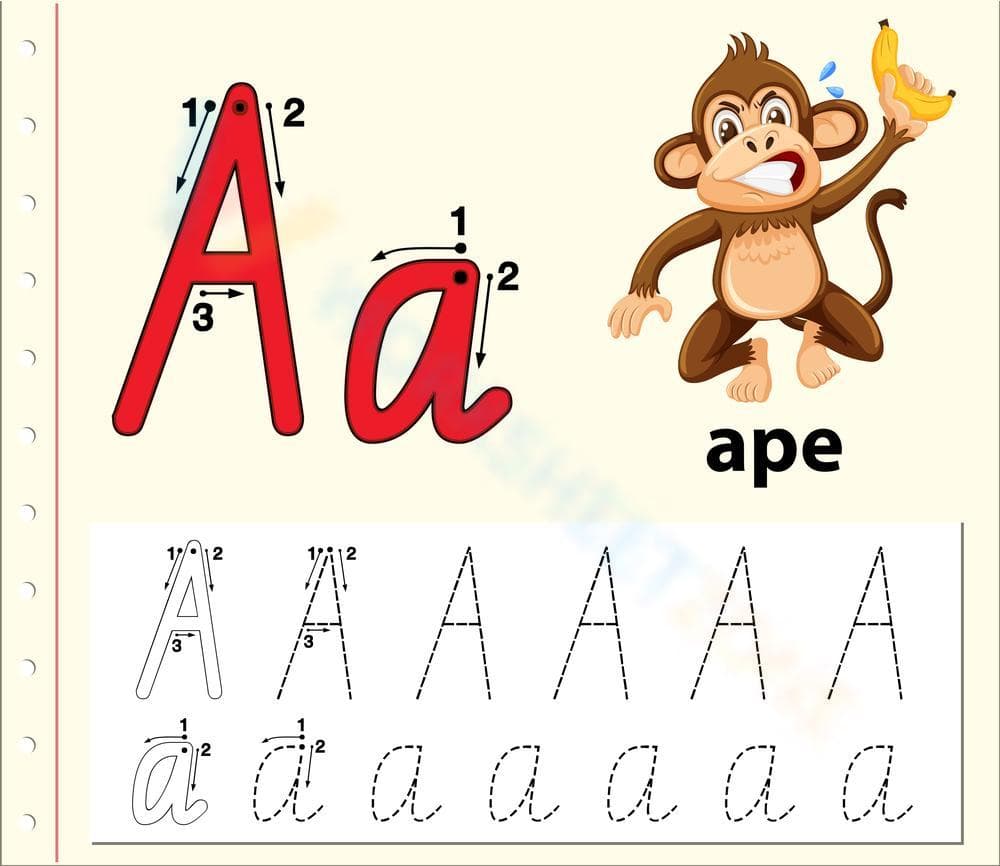 A is for Ape Worksheet - Page 1