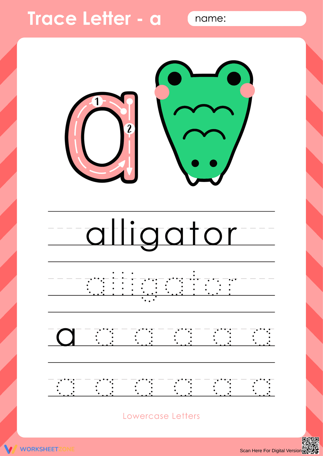 Trace Letter A: Improve Handwriting Skills - Page 1