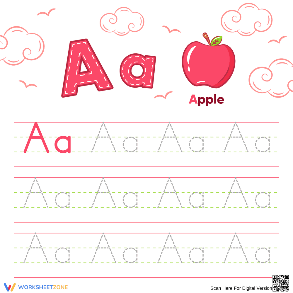 Alphabet Letter A Worksheet for Kids - Page 1