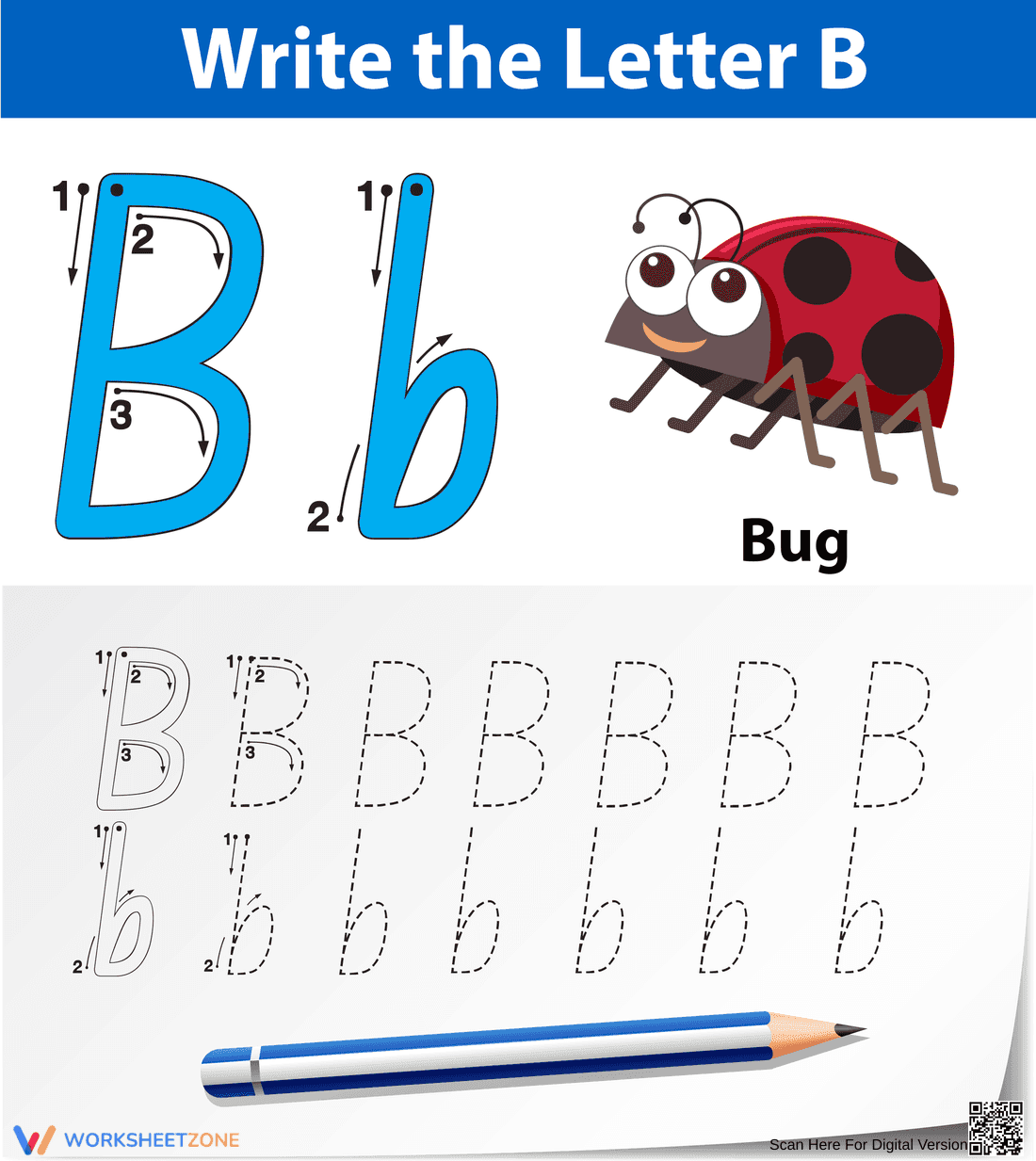 B is for Bug: Introduction to Letter B - Page 1
