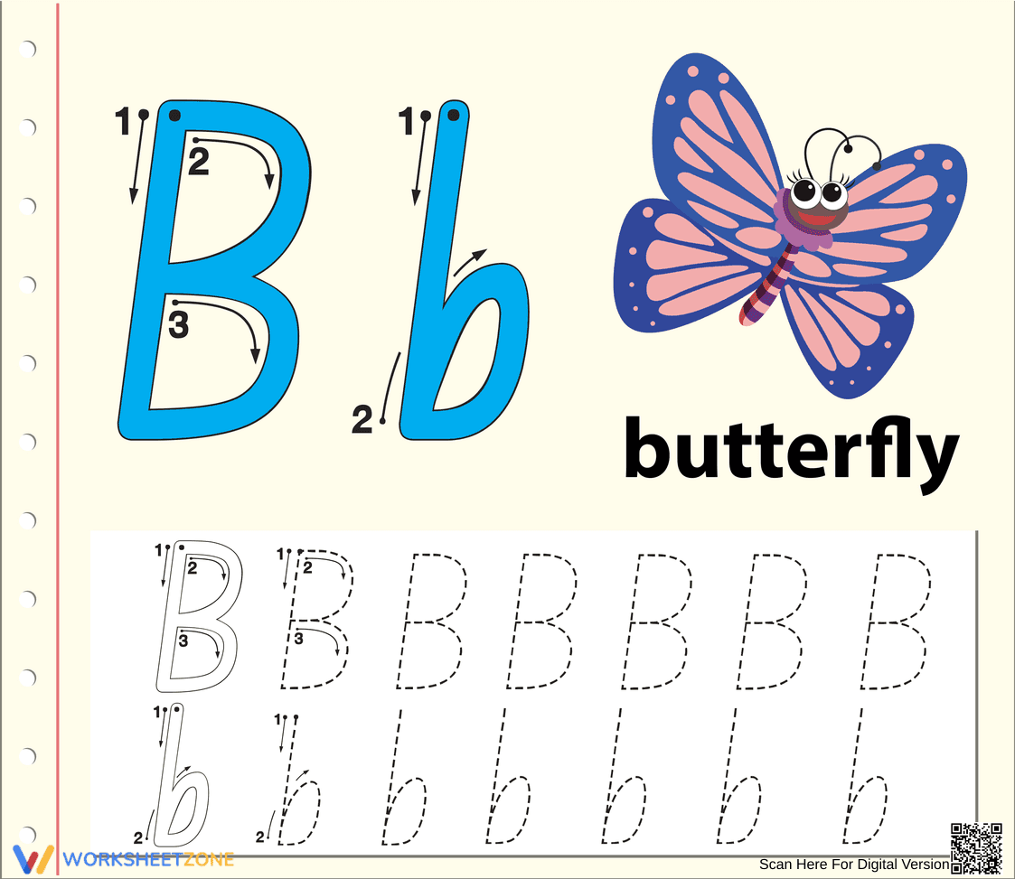 B is for Butterfly: Letter B Learning - Page 1