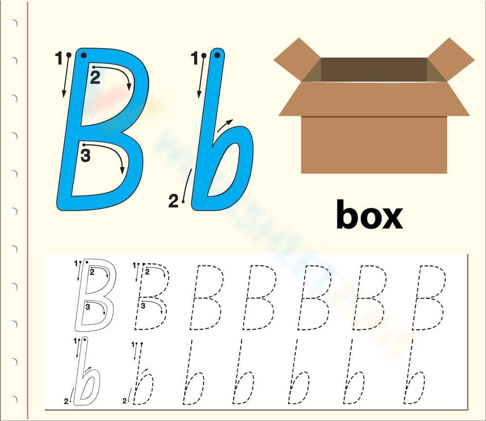 Essential Letter B Cursive Worksheet | Grade 1 English - Page 1