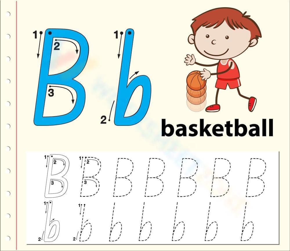 B is for Basketball: Associating with Letter B - Page 1