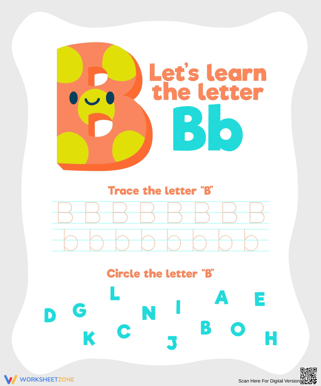 Learn the Letter BB: Worksheet for Kids - Page 1