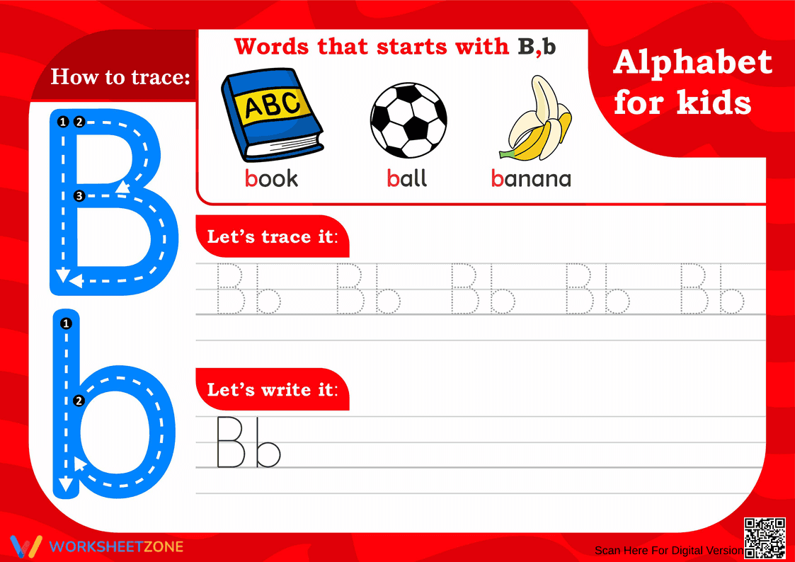 Alphabet for Kids: Letter B Worksheet - Page 1