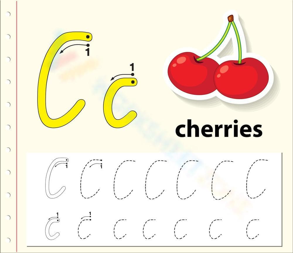 C is for Cherries Worksheet - Page 1