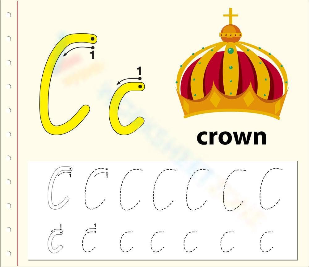C is for Crown Worksheet - Page 1