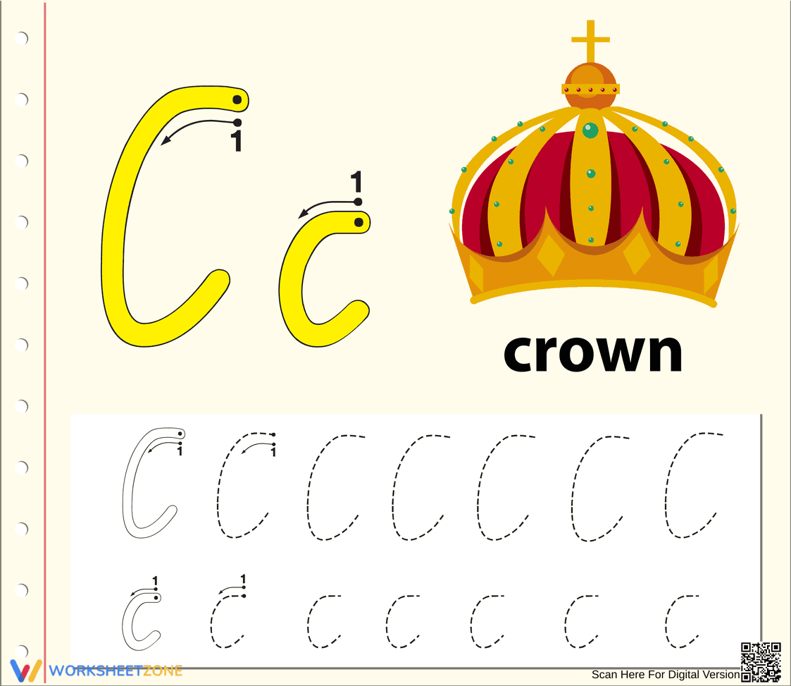 C is for Crown Worksheet - Page 1