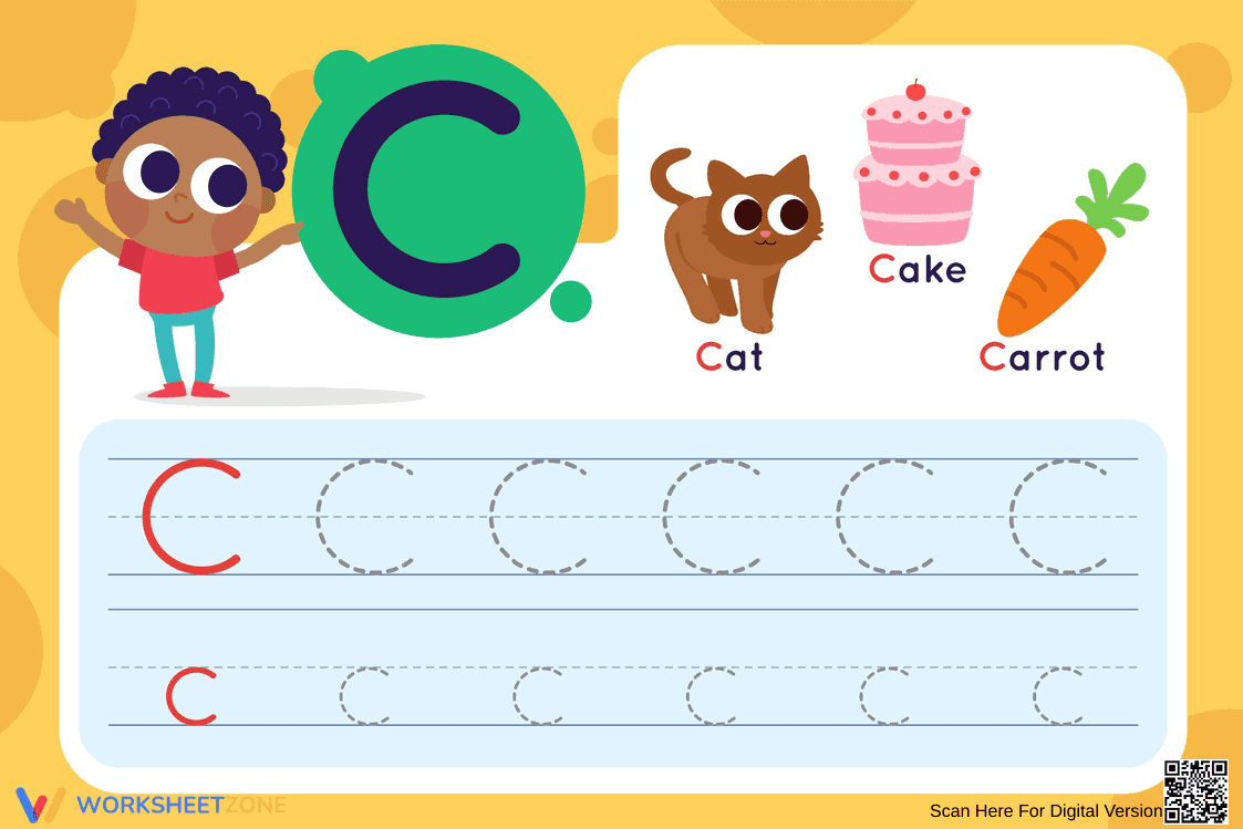 Tracing Letter C Worksheet - Page 1