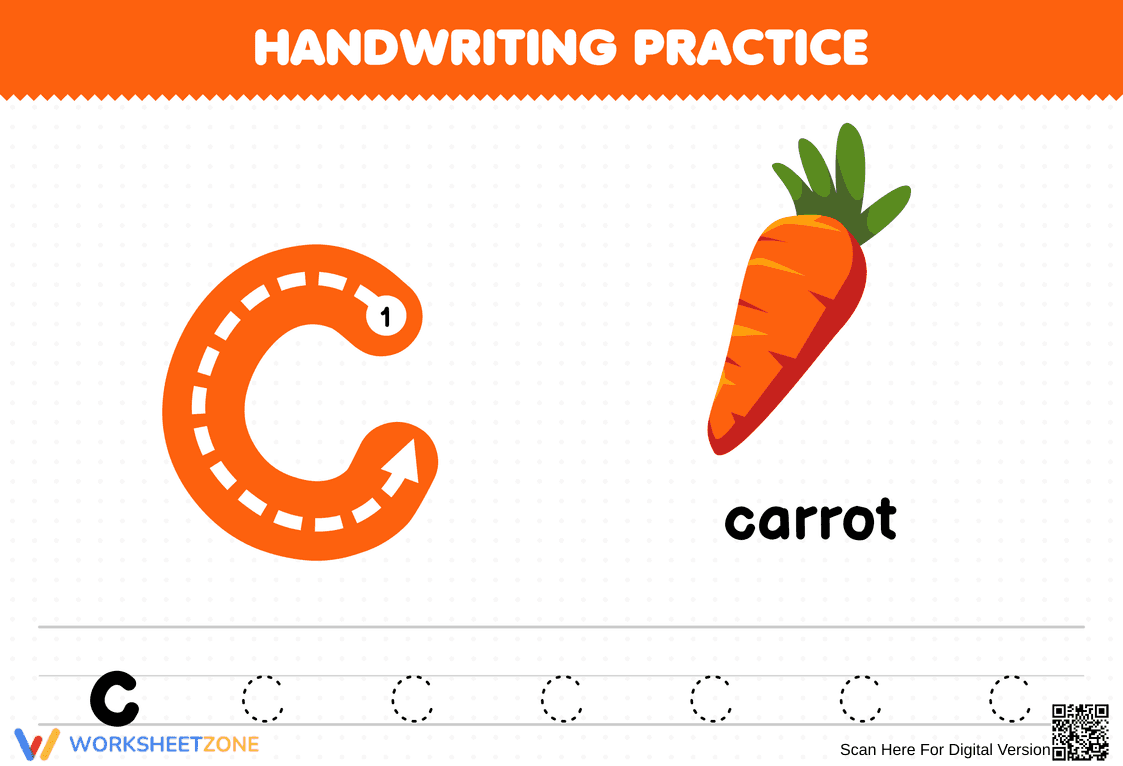 Handwriting Practice: Letter C - Page 1