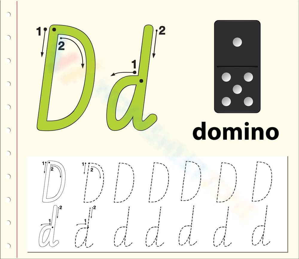 D is for Domino: Recognizing the Letter D - Page 1