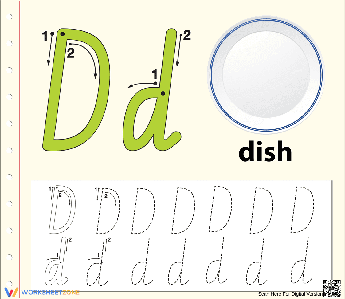 D is for Dish: Fun Letter D Learning Activity - Page 1