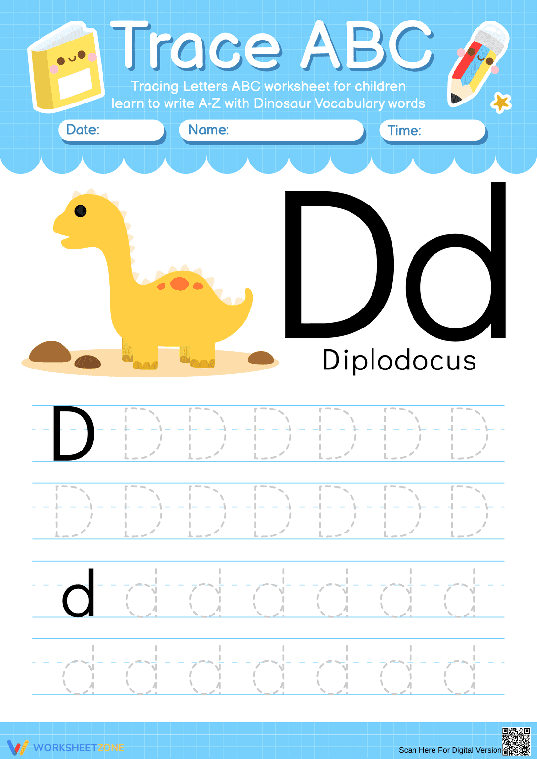 Letter D Tracing Worksheet | Essential Grade K Ready - Page 1