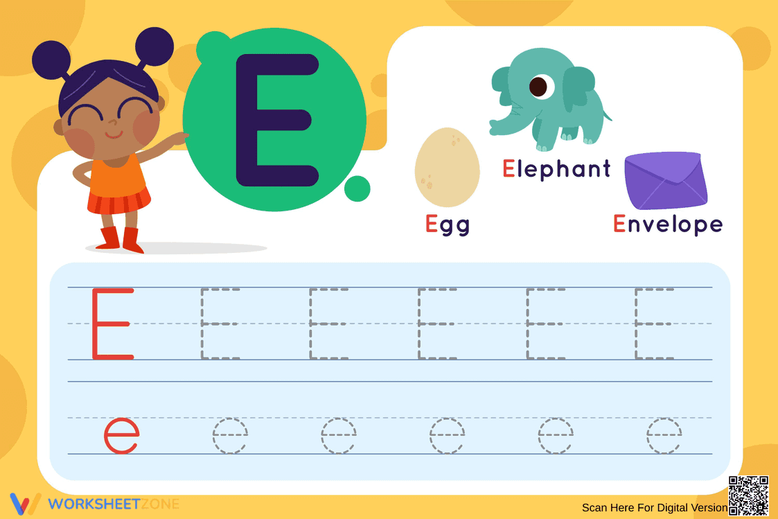 Letter EE Tracing: Handwriting Practice - Page 1