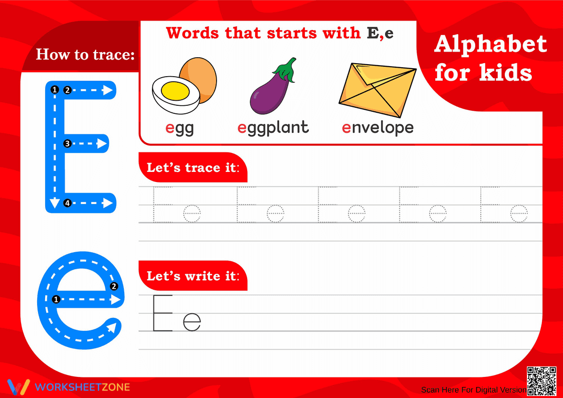 Alphabet for Kids: Learn Letter E - Page 1