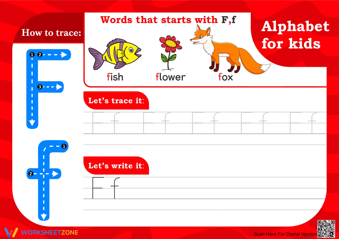 Learning the Letter F: Alphabet Worksheet - Page 1