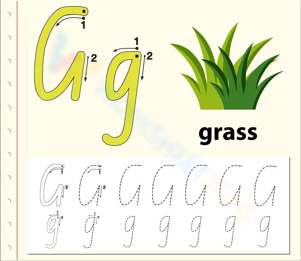'G' is for Grass Worksheet - Page 1