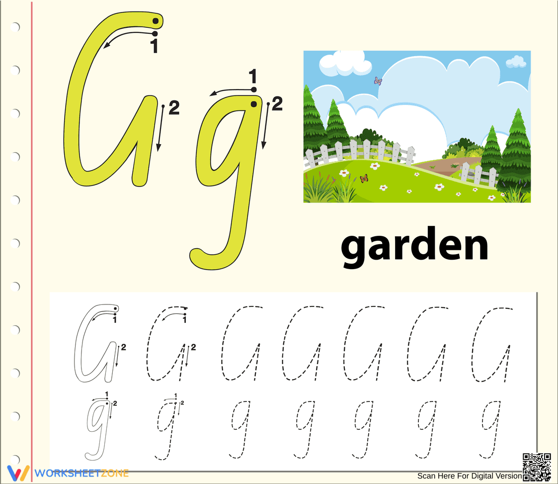 'G' is for Garden Worksheet - Page 1