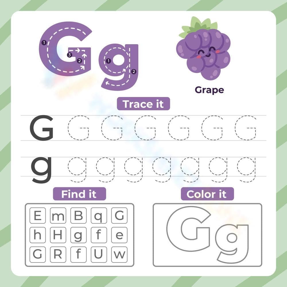 Printable Letter G Worksheet | Kindergarten Handwriting - Page 1