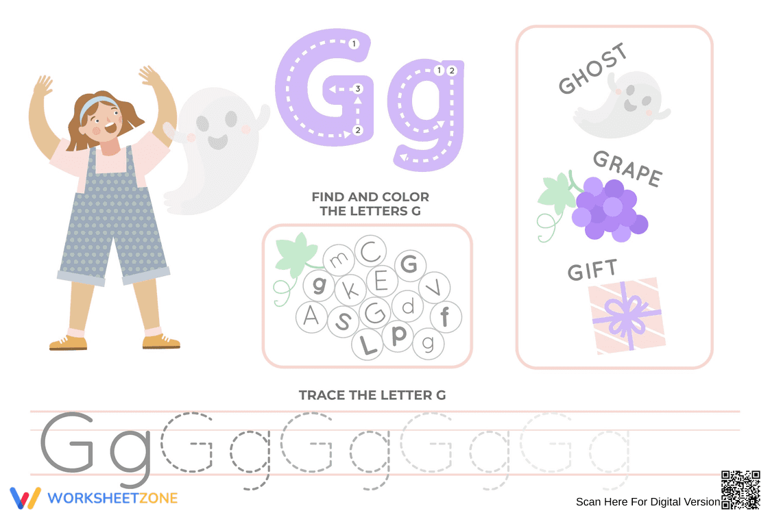Printable Letter G Worksheet | Kindergarten ELA - Page 1