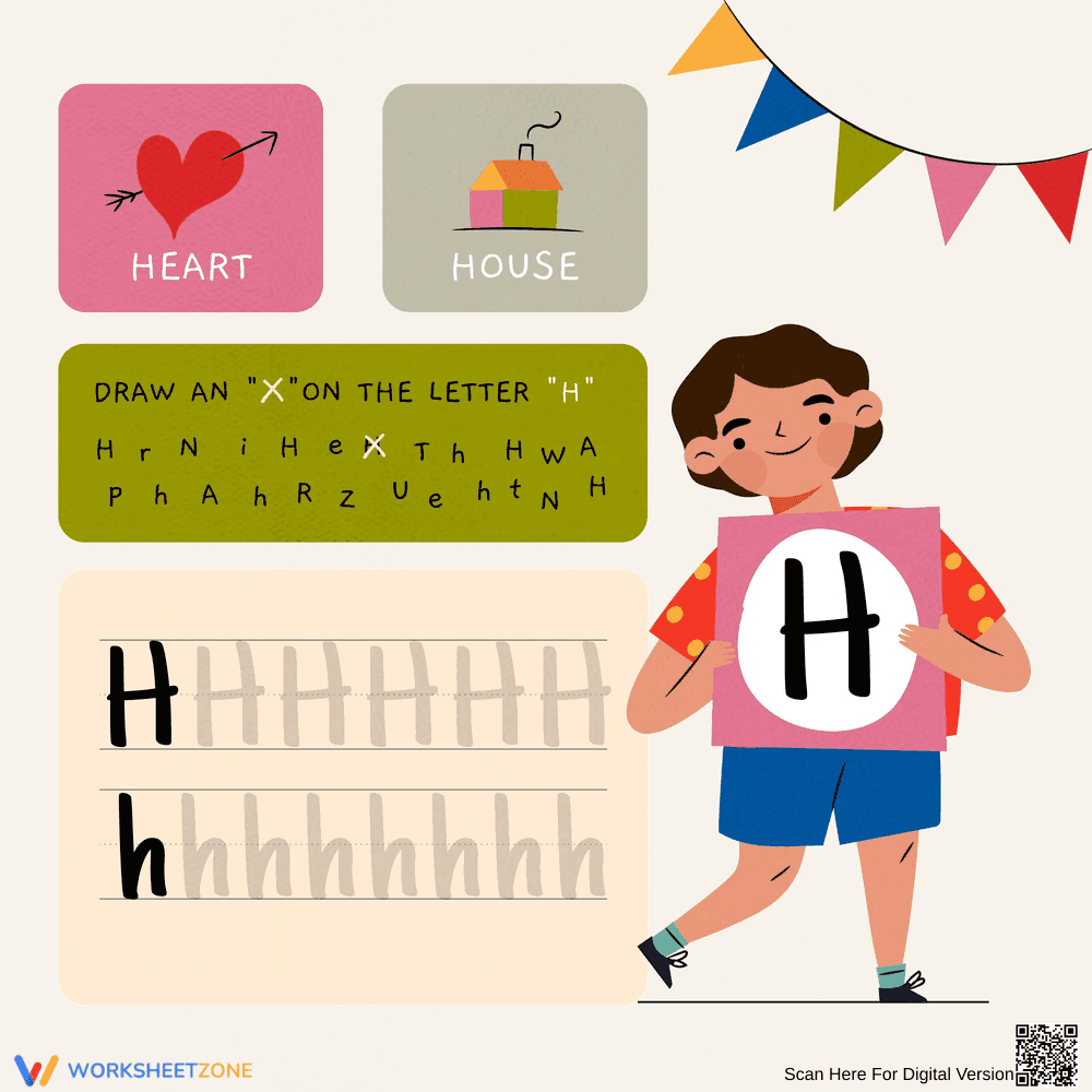 Letter H Handwriting Worksheet | Essential Grade K Ready - Page 1