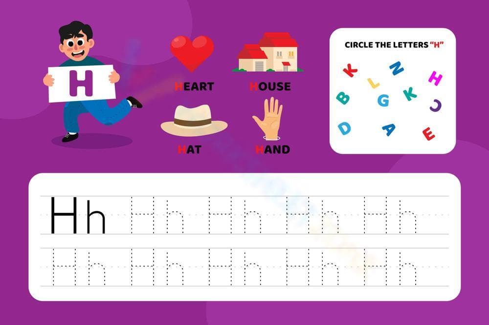 Letter H Tracing Worksheet | Essential Kindergarten Ready - Page 1