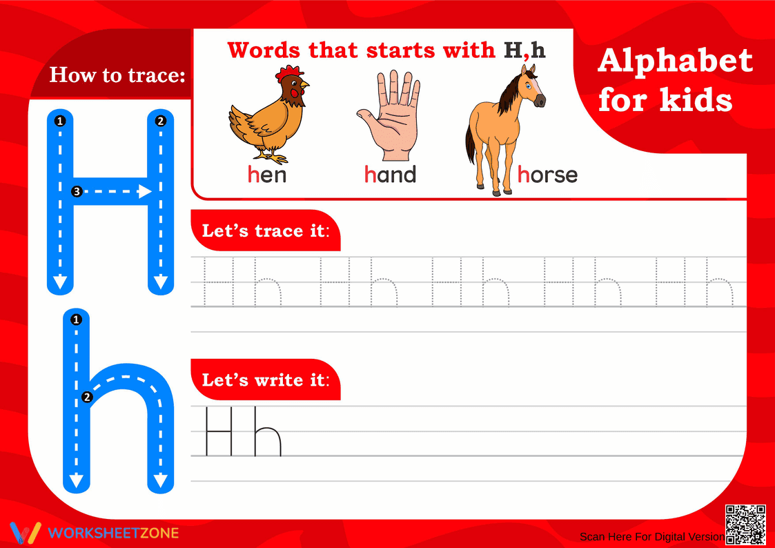 Learning the Letter H: Fun Alphabet - Page 1