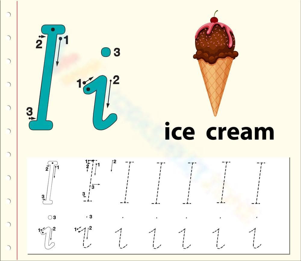 Letter I Tracing Printable | Kindergarten ELA - Page 1