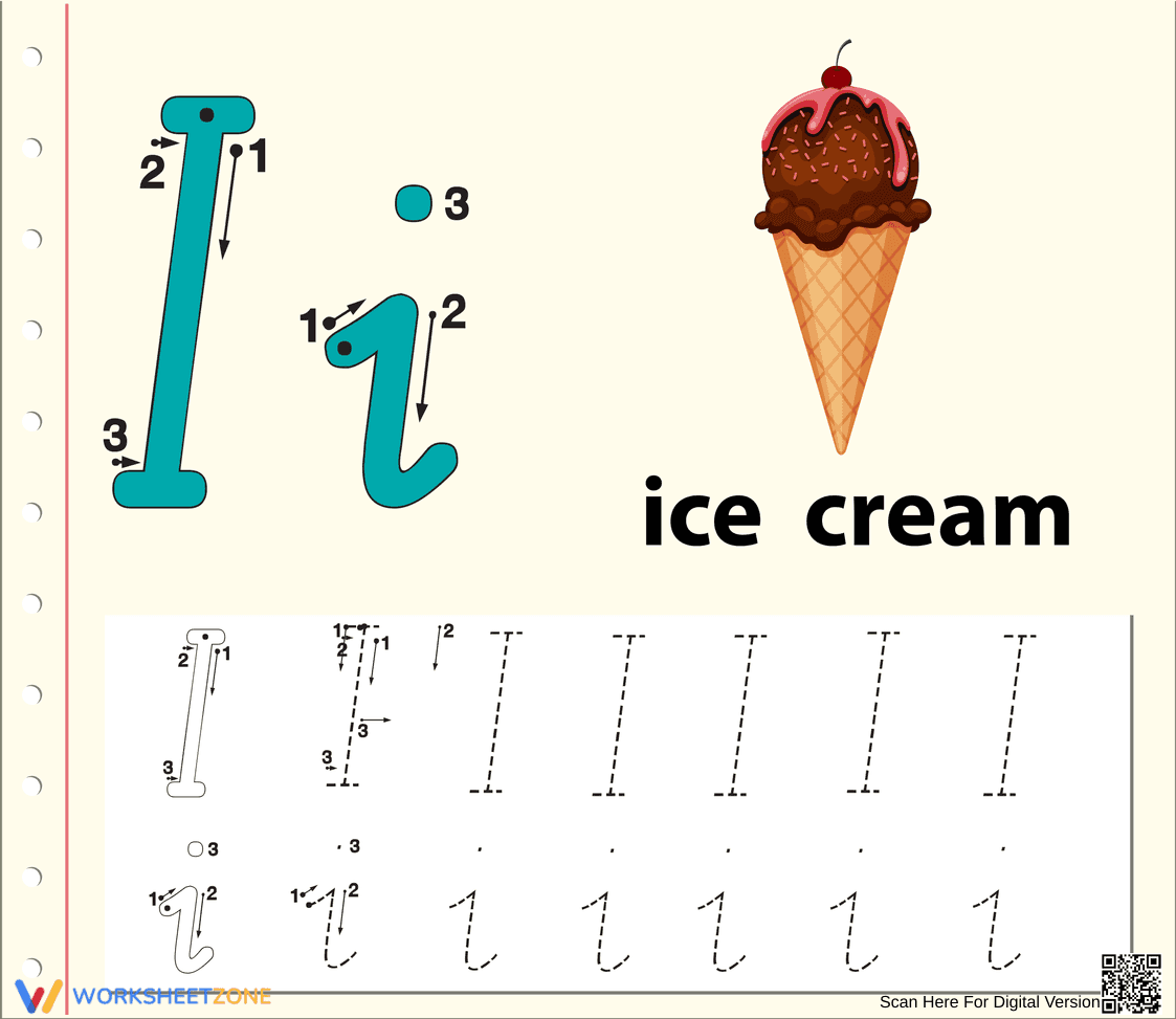 Letter I Tracing Printable | Kindergarten ELA - Page 1