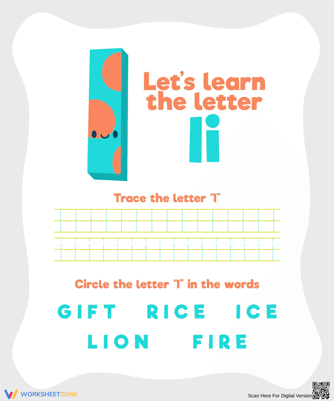 Learn the Letter I Worksheet - Page 1