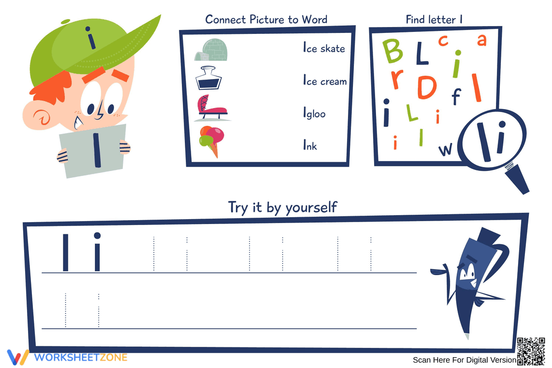 Letter I Tracing Worksheet | Grade 1 Essential - Page 1