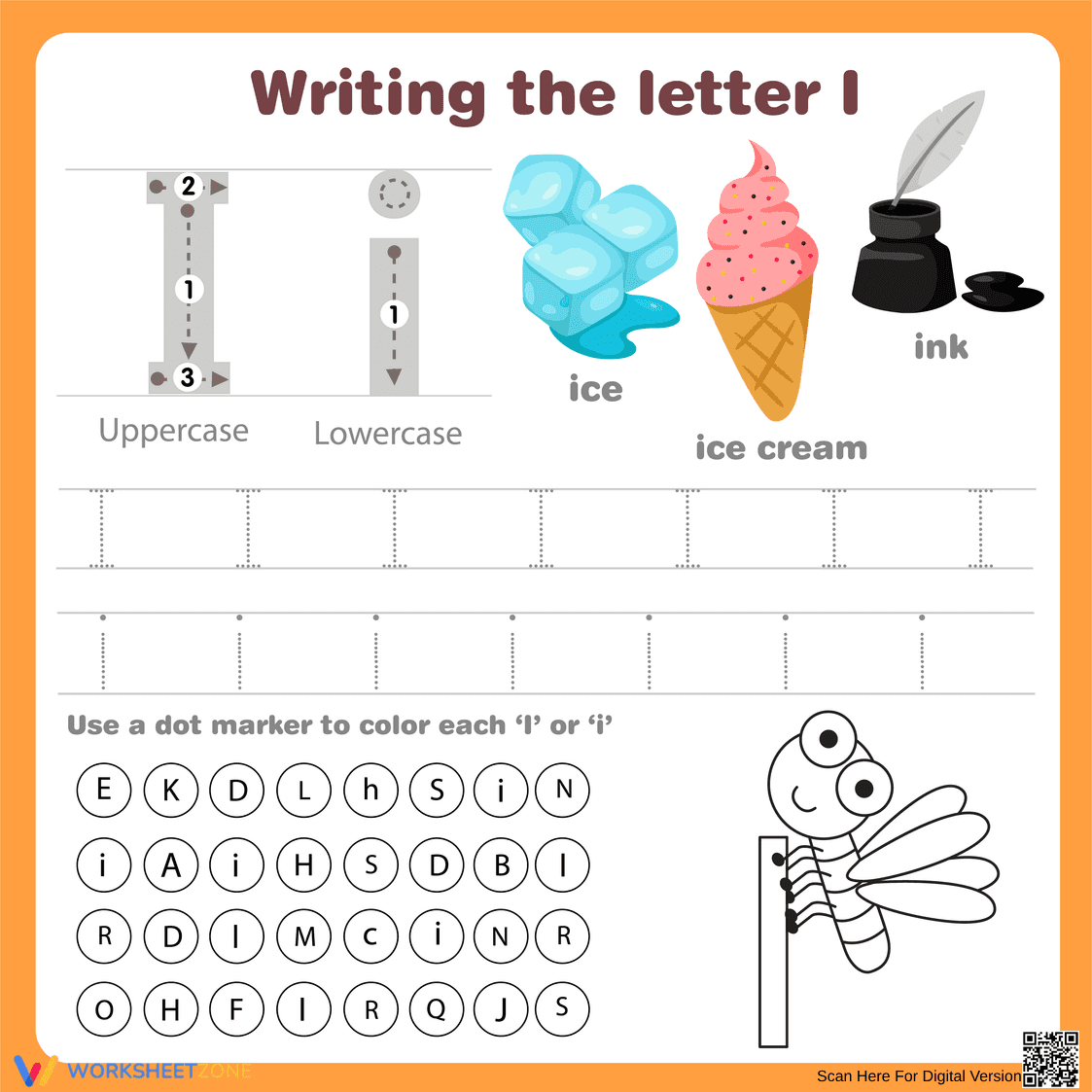 Practice Writing the Letter I - Page 1