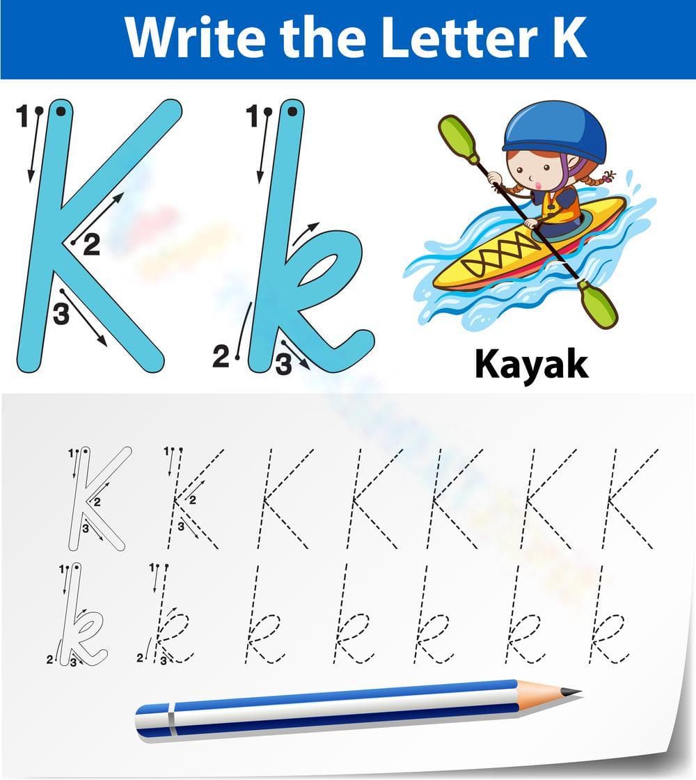 Printable Cursive Letter K Tracing | Grade K-1 - Page 1