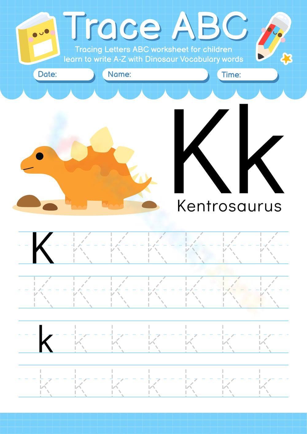 Trace ABC: Letter K Tracing Practice - Page 1