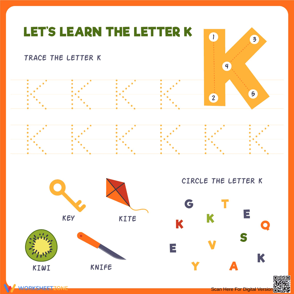 Learn the Letter K: Engaging Alphabet Worksheet - Page 1