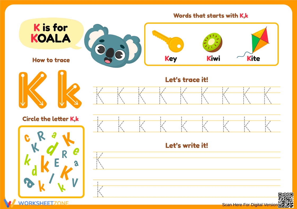 How to Trace Letter K: A Beginner's Guide - Page 1